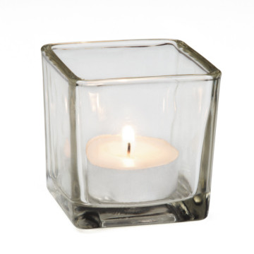 Bougeoir carré transparent 5,2 x 5,2 x 5,2 cm