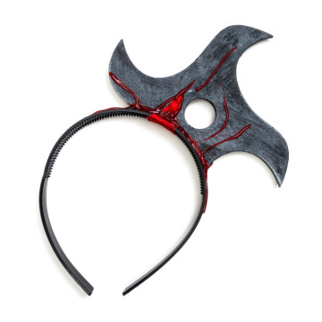 Serre-Tête tête hache étoilée de ninja noir Halloween 25 x 15 cm