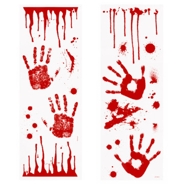 Décoration murale mains ensanglantées rouge Halloween
