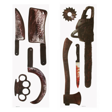 Décoration murale armes ensanglantées marron Halloween