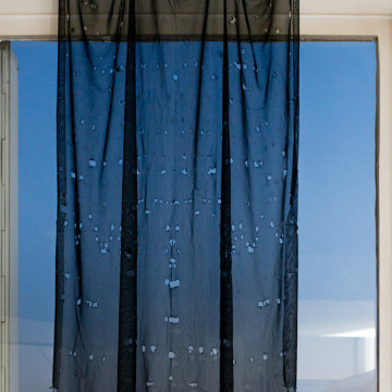 Rideaux en gaze noire Halloween 85 cm x 180 cm