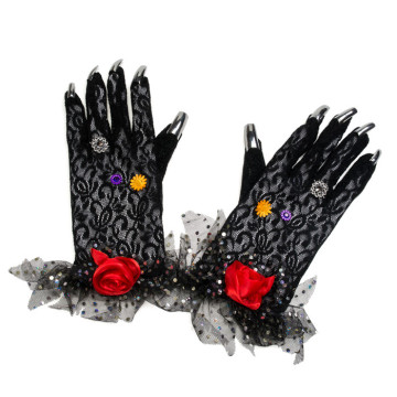 Gants femme Le jour des Morts noirs Halloween