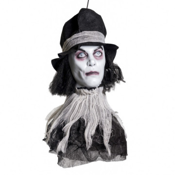 Tête de zombie avec chapeau Halloween 60 x 17 x 15 cm