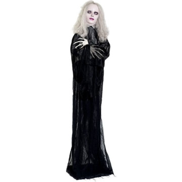 Automate zombie blanc et noir lumineux et sonore Halloween