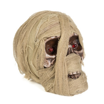 Tête de momie beige Halloween 20 x 15 x 17 cm