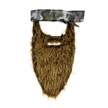 Fausse barbe marron clair avec bandana Halloween