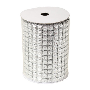 Ruban de table maille argent 2m x 8 cm