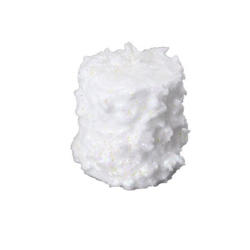 Lot de 2 bougies pilier neige blanches 7 cm