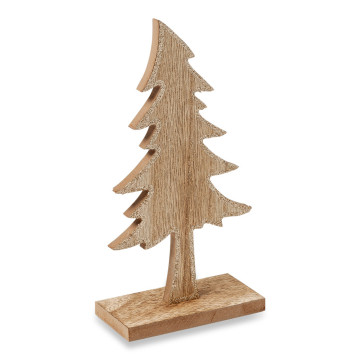 Sapin bois cérusé cuivre pailleté 20 cm