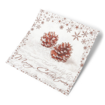 Lot de 20 serviettes pommes de pin en papier 33 x 33 cm