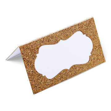 Lot de 8 marque-place cuivre pailleté 9 x 5 cm