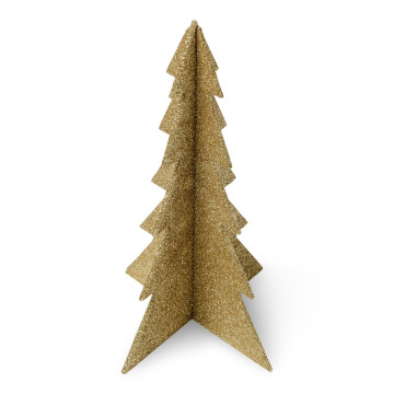 Sapin or pailleté 19 x 12 cm