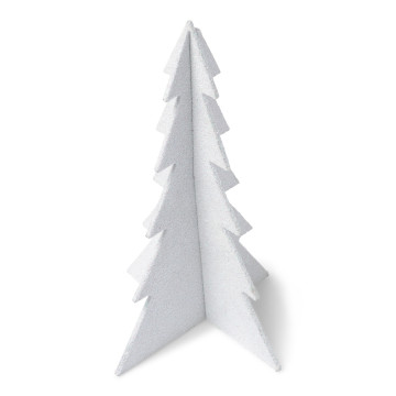 Sapin blanc pailleté 19 x 12 cm