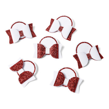 Lot de 6 marque-place nœuds papillon rouges 4 cm