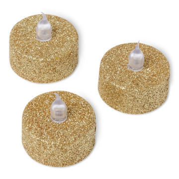 Lot de 3 leds or pailleté