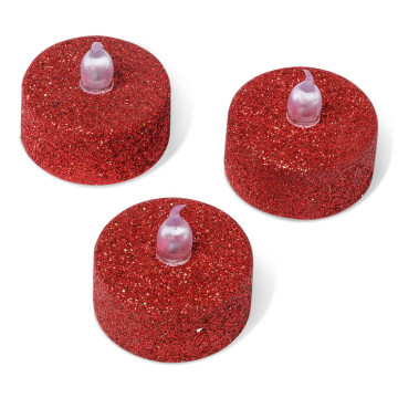 Lot de 3 leds rouge pailleté