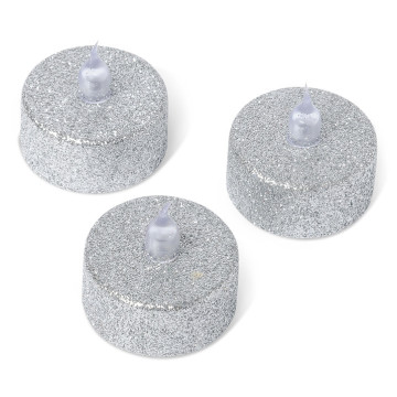 Lot de 3 leds argent pailleté