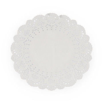 Lot de 6 napperons dentelle blancs D 16,5 cm