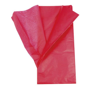 Lot de 5 feuilles papier de soie rouge 0,50 x 0,70 cm