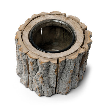 Bougeoir rondin de bois D 15 cm