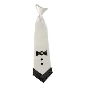 Cravate Groom blanche et noire