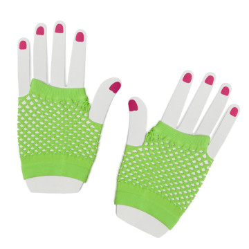 Mitaines courtes en résille vert fluo