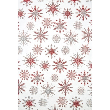 Chemin de table Noël Phénix rouge 28 cm x 5 m