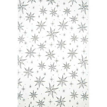 Chemin de table Noël Cassiopée argent 28 cm x 5 m