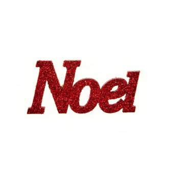 Lot de 4 stickers Noël rouge pailleté