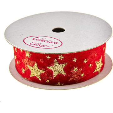 Ruban étoile rouge 25 mm x 3 m