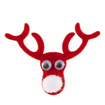 Lot de 8 Elans stickers feutrine rouge