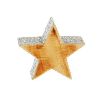 Etoile déco argent pailleté