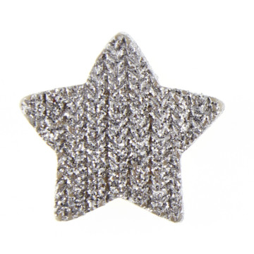 Lot de 8 Etoiles déco Tricot argent