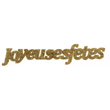 Lot de 4 stickers Joyeuses Fêtes or