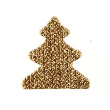 Lot de 6 Sapins déco Tricot or