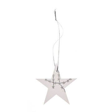 Lot de 10 étiquettes déco Etoile argent