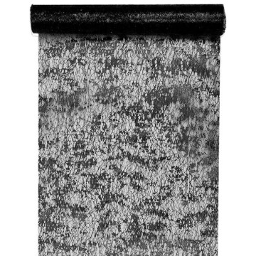 Chemin de table noir Fantaisie brillant 28 cm x 5 m