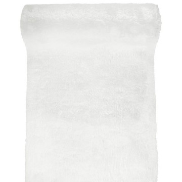 Chemin de table Fourrure blanche 30 cm x 3 m
