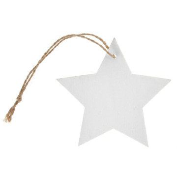 Marque-place Blanc Etoile en bois