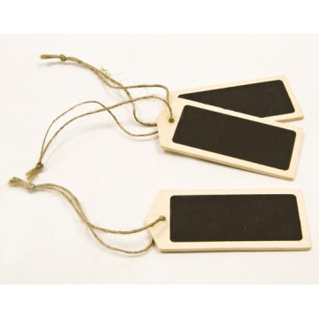 Lot de 12 Etiquettes finition tableau noir 3,9 x 7 cm