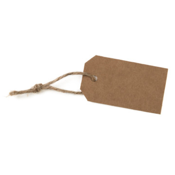 Lot de 12 Etiquettes finition kraft marron 3,9 x 7 cm