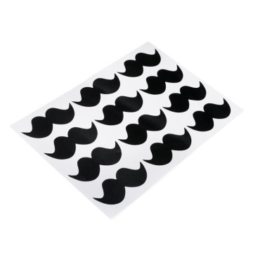 Lot de 24 étiquettes Moustache noires adhésives 5 x 3,5 cm