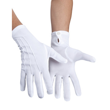 Gants blancs avec bouton pression Taille Xl