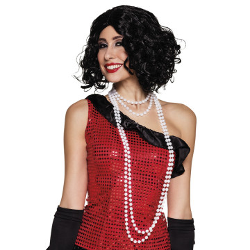 Collier sautoir Flapper 2 rangs perles blanches