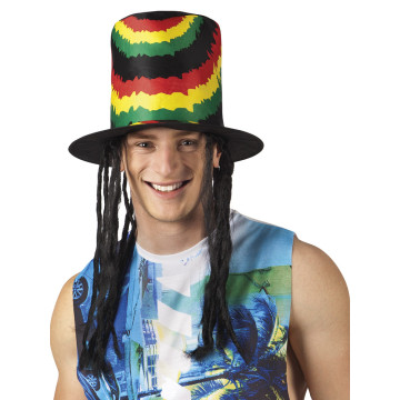 Chapeau Rasta Topper avec dreadlocks