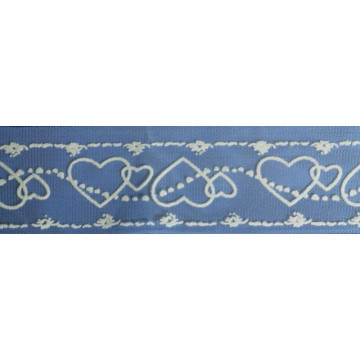 Tulle ivoire Coeurs floqué ivoire 10 cm x 40 m