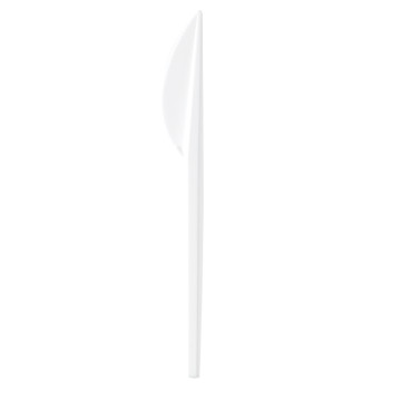 Lot de 50 couteaux jetables en plastique blanc 16,5 cm