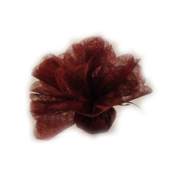 Lot de 10 ronds de tulle ver à soie chocolat