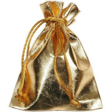 Lot de 6 Sachets tissu brillant or