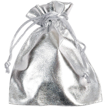 Lot de 6 Sachets tissu brillant argent